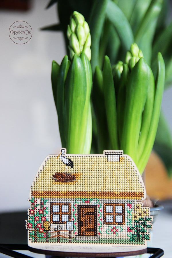 DIY Cross stitch kit on wood