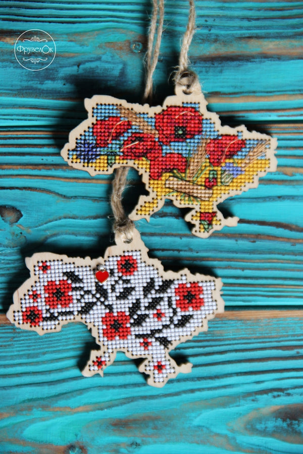 DIY Cross stitch kit on wood