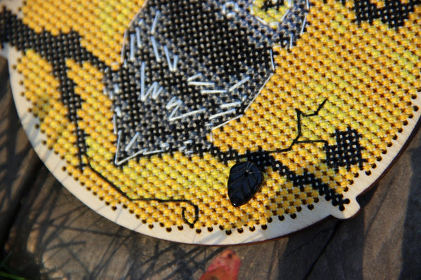 DIY Cross stitch kit on wood