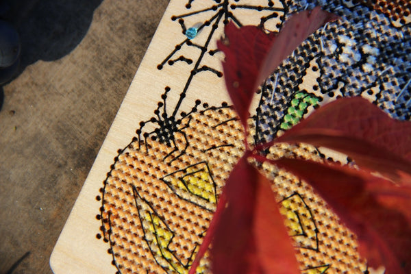 DIY Cross stitch kit on wood