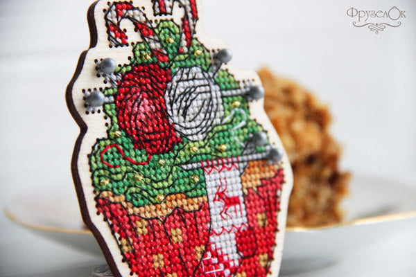 DIY Cross stitch kit on wood