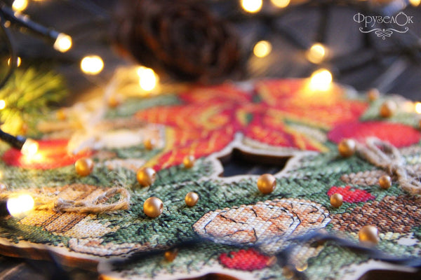 DIY Cross stitch kit on wood