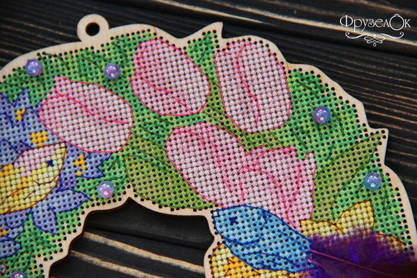 DIY Cross stitch kit on wood