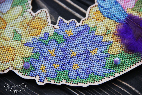 DIY Cross stitch kit on wood