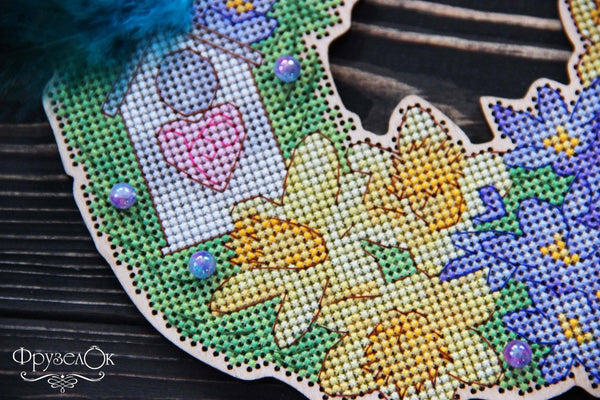DIY Cross stitch kit on wood