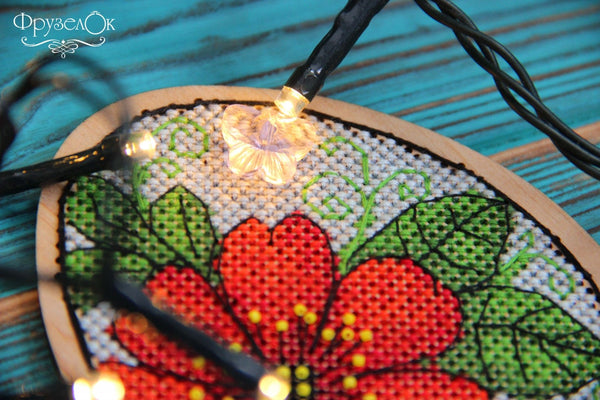 DIY Cross stitch kit on wood