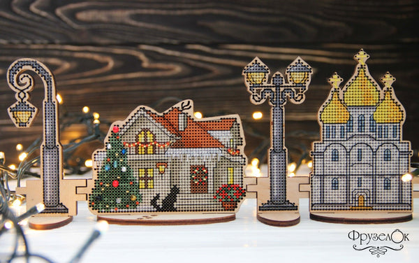 DIY Cross stitch kit on wood