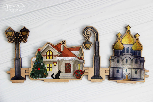 DIY Cross stitch kit on wood