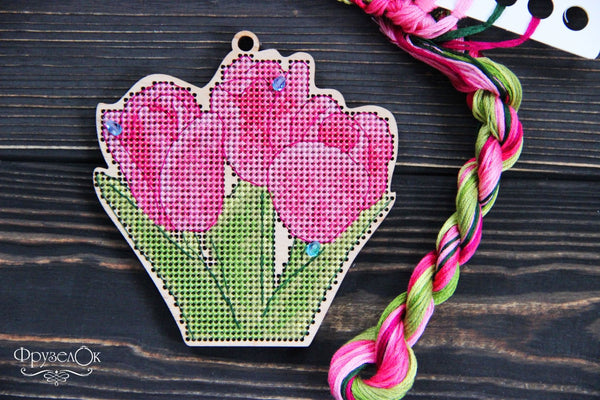DIY Cross stitch kit on wood