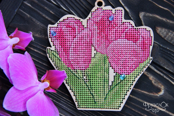DIY Cross stitch kit on wood