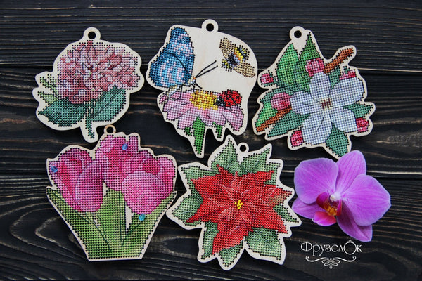 DIY Cross stitch kit on wood