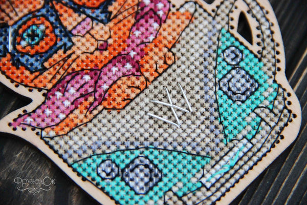 DIY Cross stitch kit on wood