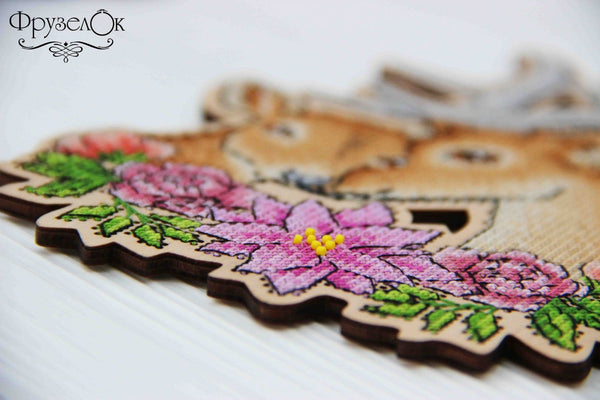 DIY Cross stitch kit on wood