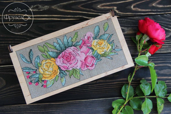 DIY Cross stitch kit on wood