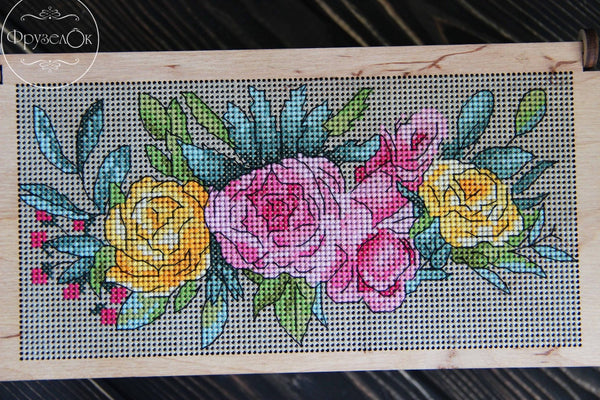 DIY Cross stitch kit on wood