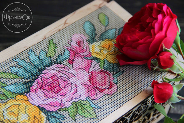 DIY Cross stitch kit on wood