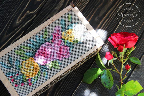 DIY Cross stitch kit on wood