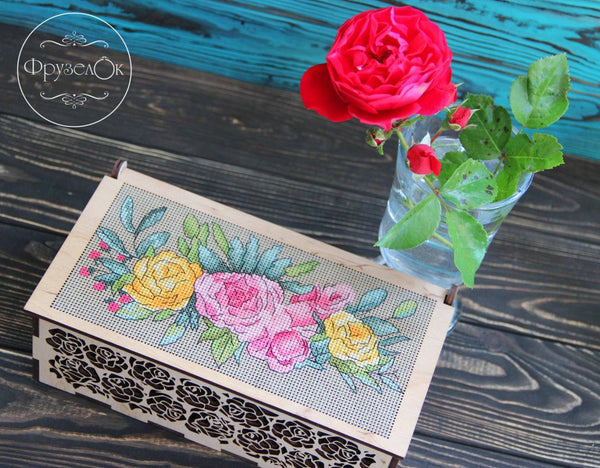 DIY Cross stitch kit on wood