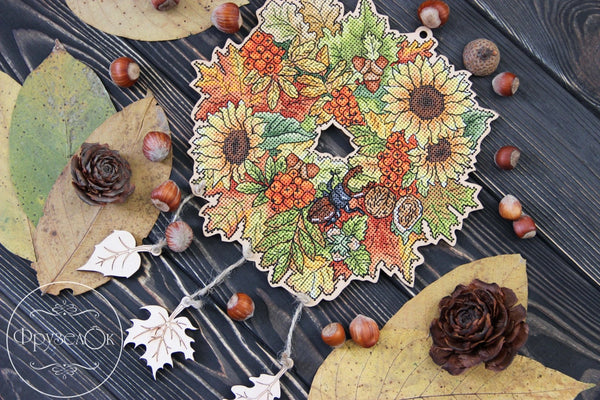 DIY Cross stitch kit on wood