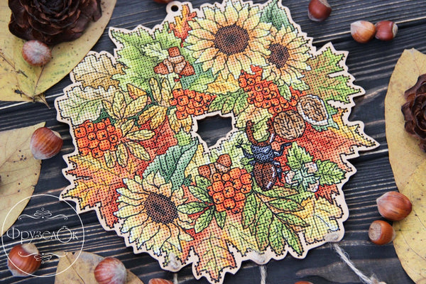 DIY Cross stitch kit on wood