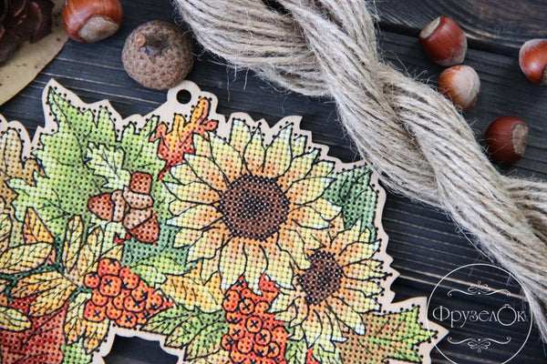 DIY Cross stitch kit on wood