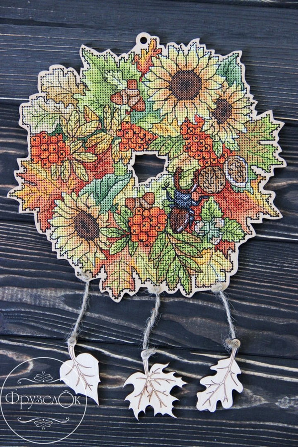 DIY Cross stitch kit on wood