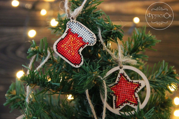 DIY Cross stitch kit on wood