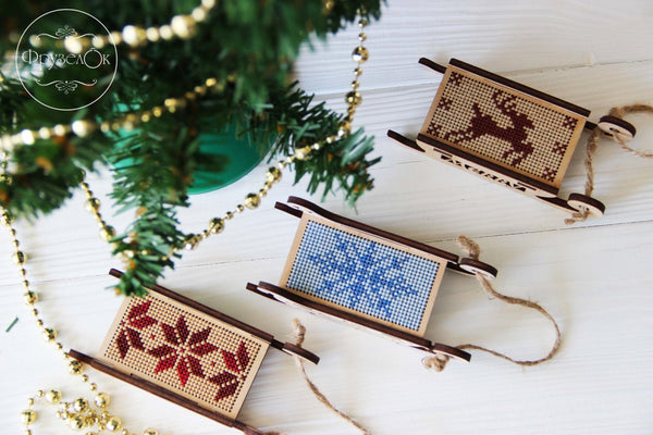 DIY Cross stitch kit on wood