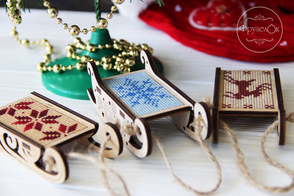 DIY Cross stitch kit on wood