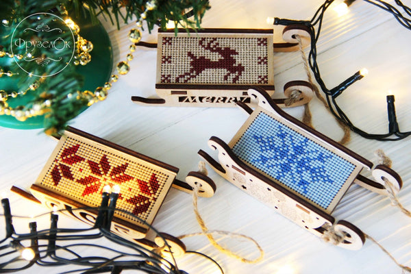 DIY Cross stitch kit on wood