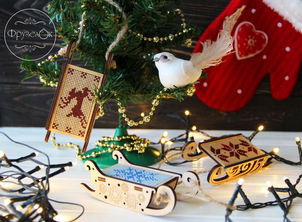 DIY Cross stitch kit on wood