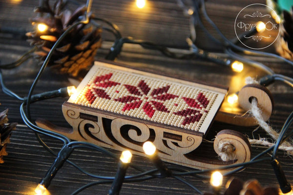 DIY Cross stitch kit on wood