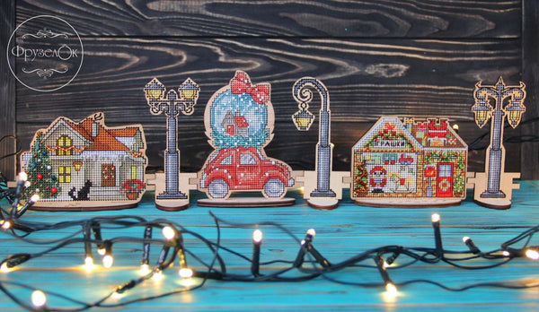 DIY Cross stitch kit on wood