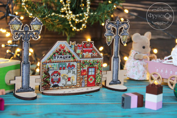 DIY Cross stitch kit on wood