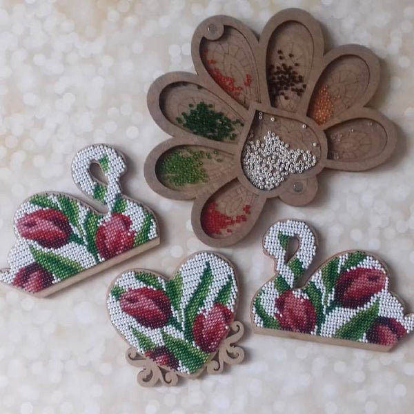 DIY Beaded embroidery on wood kit