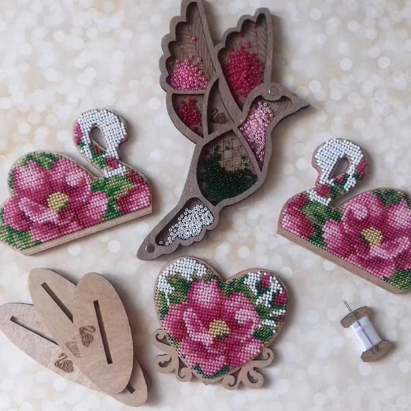 DIY Beaded embroidery on wood kit