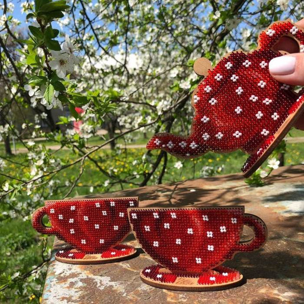 DIY Beaded embroidery on wood kit