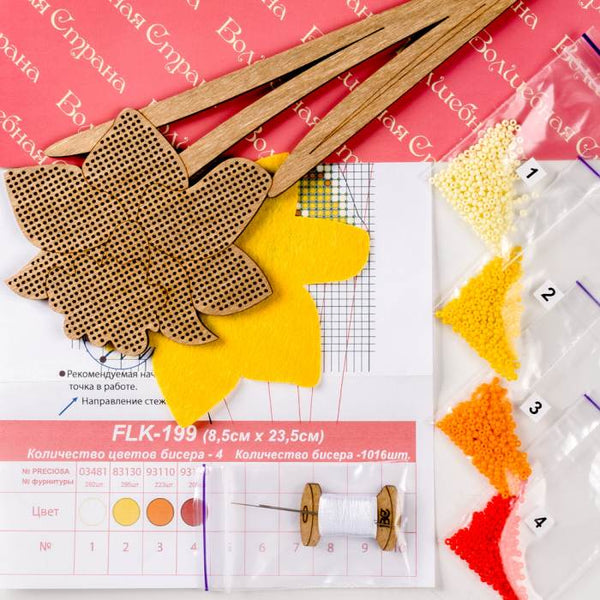 DIY Bead embroidery kit on wood