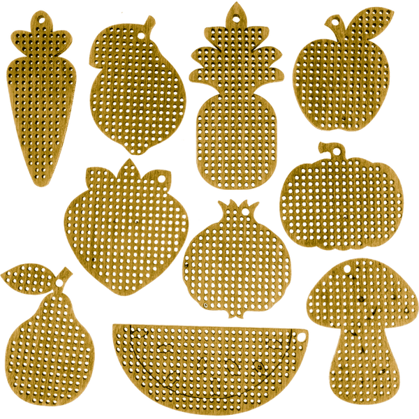 Set of blanks for embroidery on wood