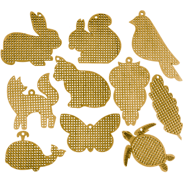 Set of blanks for embroidery on wood