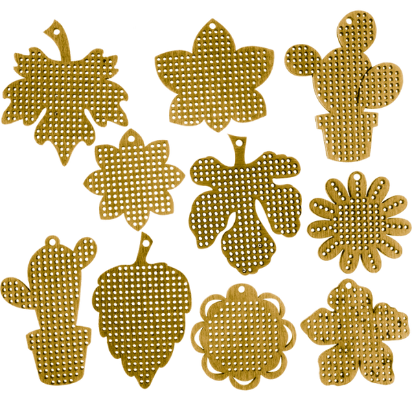 Set of blanks for embroidery on wood