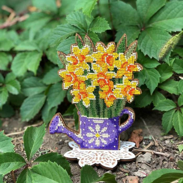 DIY Bead embroidery kit on wood