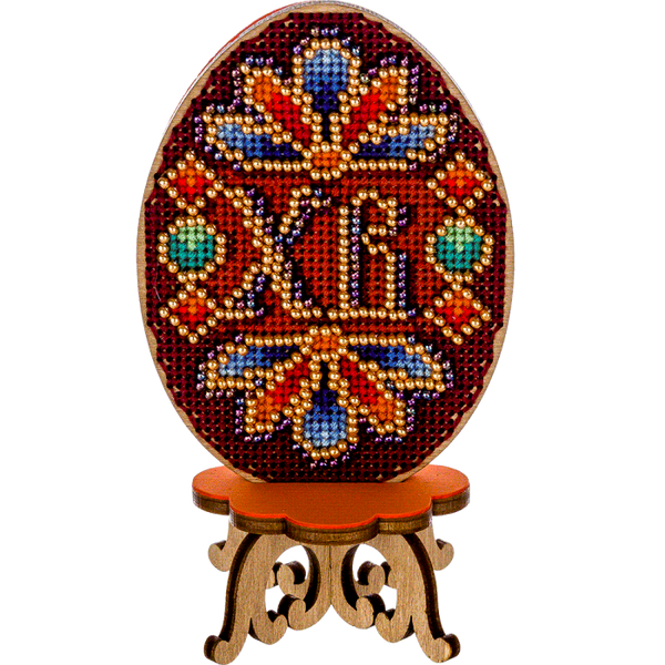 DIY Cross Stitch on Wood Kit, Easter Egg Stand Kit