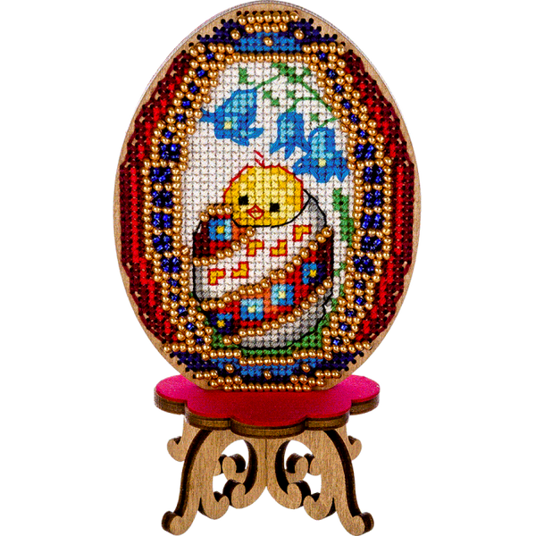 DIY Cross Stitch on Wood Kit, Easter Egg Stand Kit