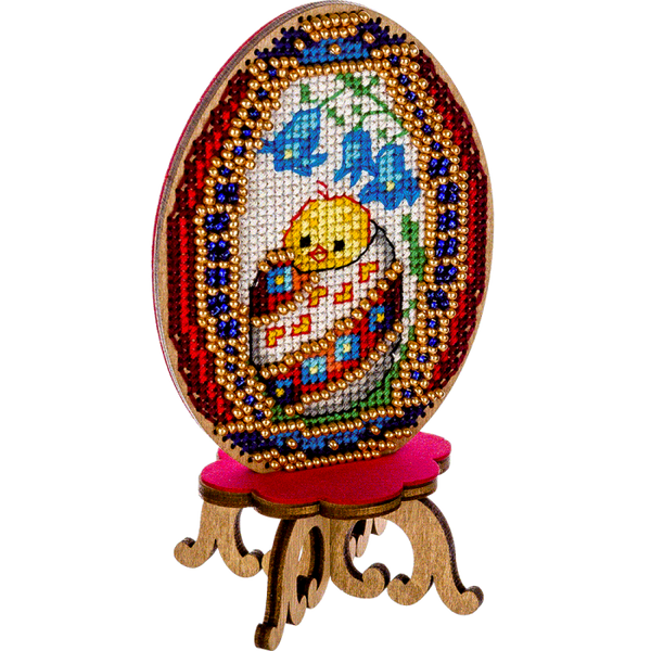 DIY Cross Stitch on Wood Kit, Easter Egg Stand Kit