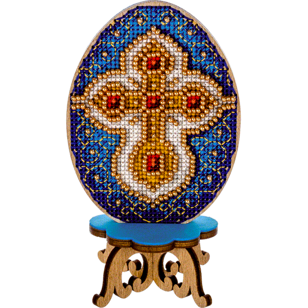 DIY Cross Stitch on Wood Kit, Easter Egg Stand Kit