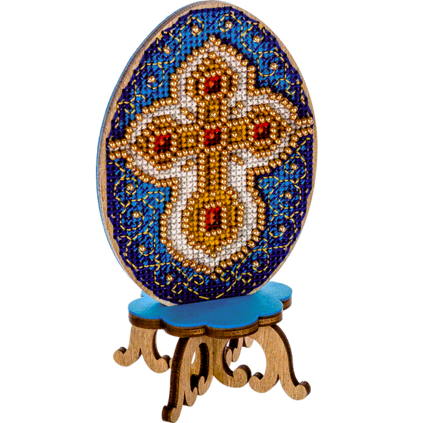 DIY Cross Stitch on Wood Kit, Easter Egg Stand Kit