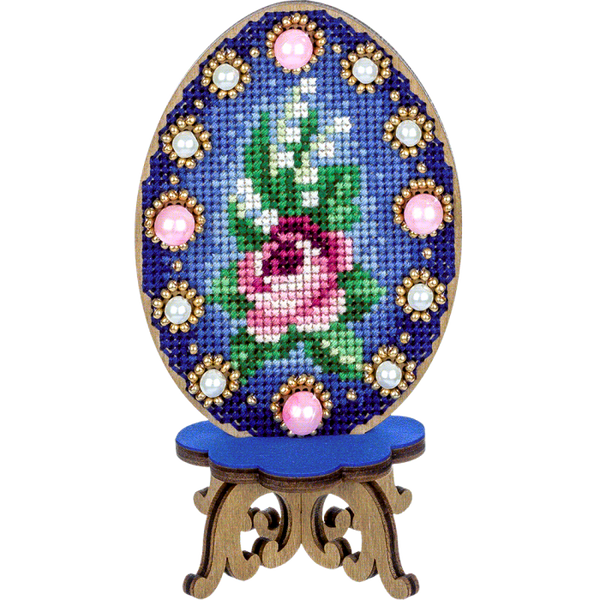 DIY Cross Stitch on Wood Kit, Easter Egg Stand Kit