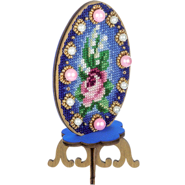 DIY Cross Stitch on Wood Kit, Easter Egg Stand Kit