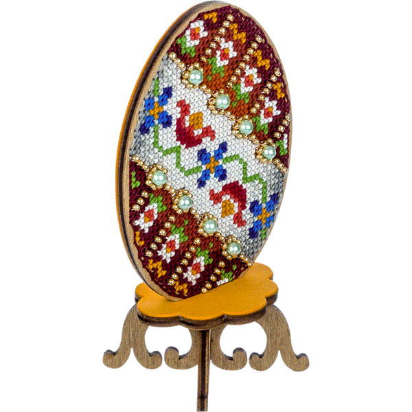 DIY Cross Stitch on Wood Kit, Easter Egg Stand Kit